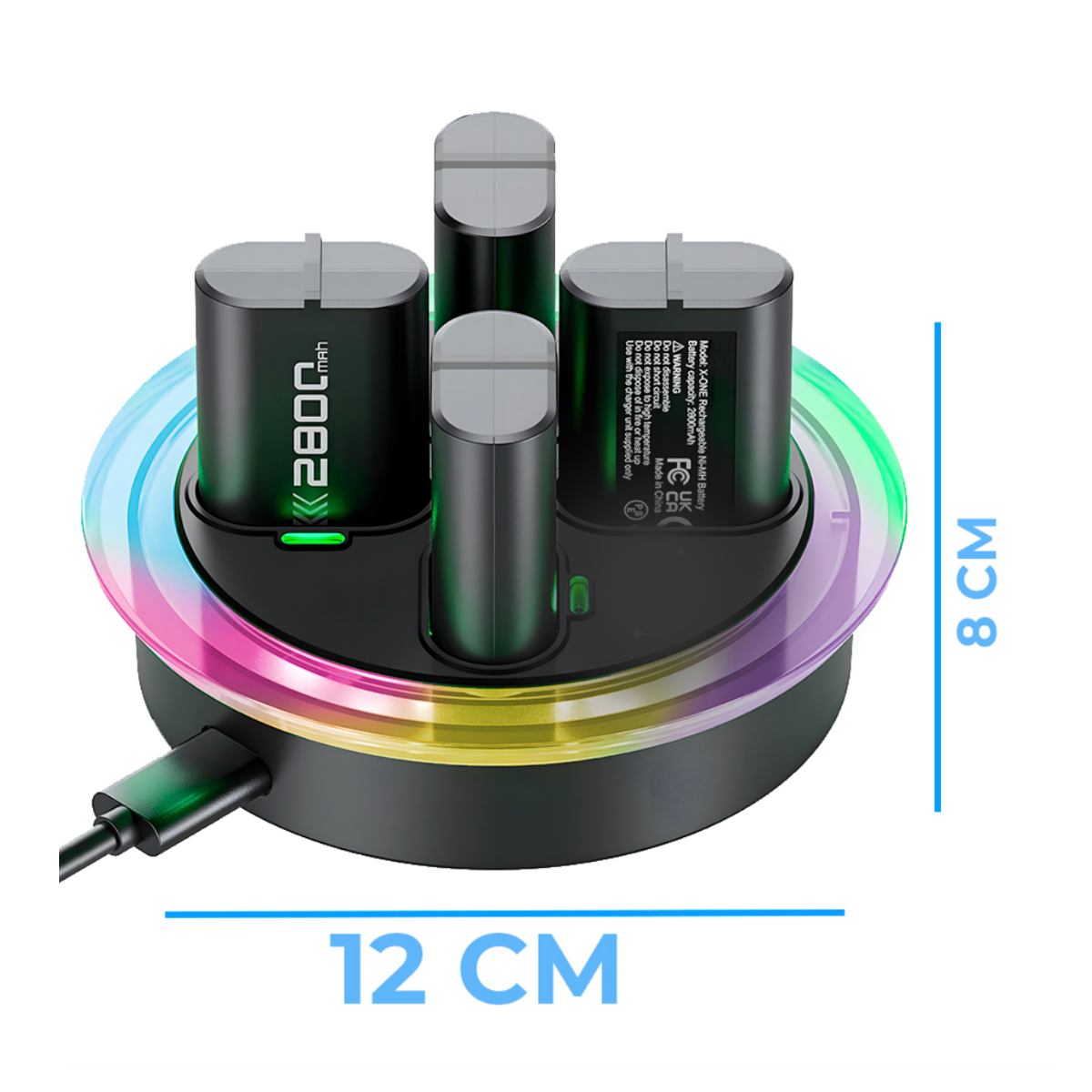 Foto 4 | Cargador Con 4 Baterías Compatible Con Xbox