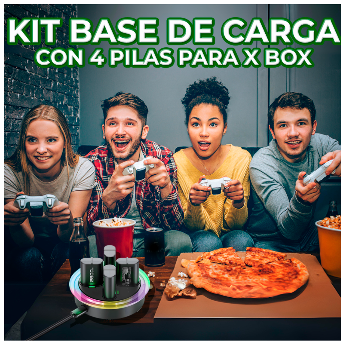 Foto 9 pulgar | Cargador Con 4 Baterías Compatible Con Xbox