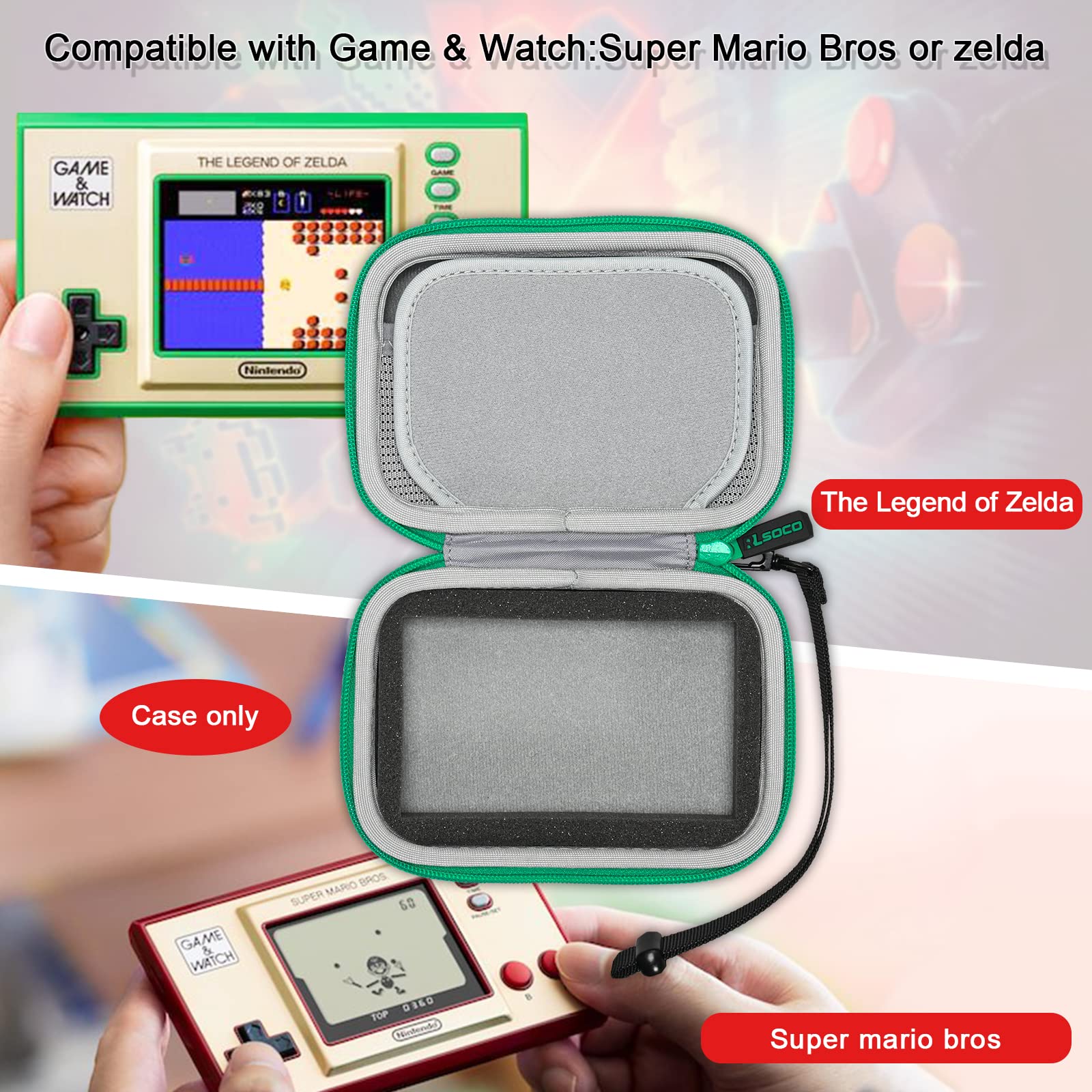 Foto 5 pulgar | Funda De Transporte Rlsoco Para Nintendo Game & Watch: Super Mario Bros/the Legend Of Zelda - Venta Internacional.