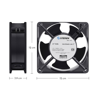 Foto 2 | Ventilador Metálico de 6'' 117 Vca Steren Vn6-117m color Negro con Blanco