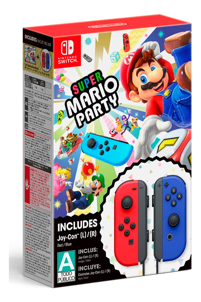 Foto 2 pulgar | Super Mario Party + Red & Blue Joy-con Pack