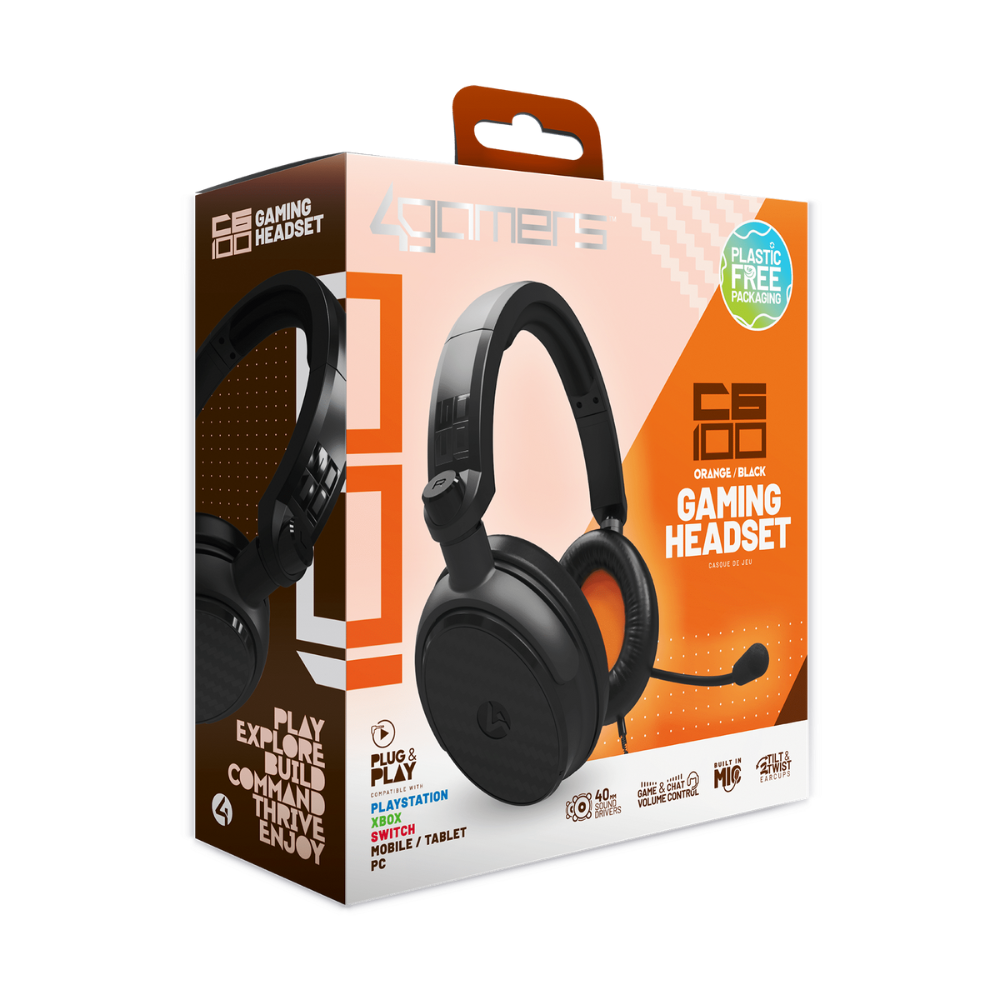 Foto 6 pulgar | Audífonos 4gamers C6-100 Headset: Gaming Para Ps4/ps5, Xbox, Switch, Pc - Negro/naranja