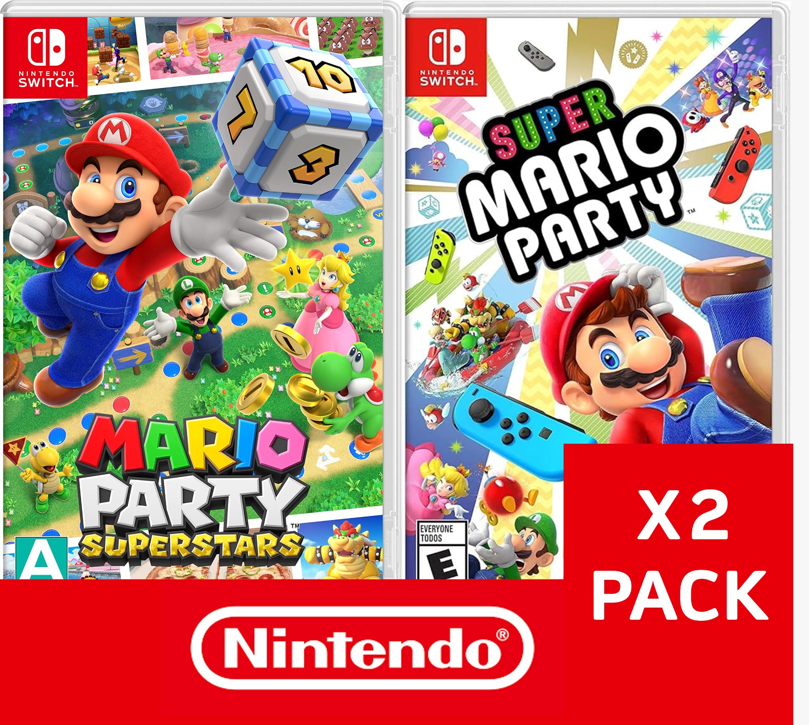 Bundle De Videojuegos Mario Party Superstarts + Super Mario Party .-nsw