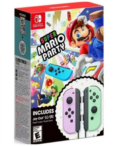 Foto 2 pulgar | Nintendo Super Mario Party + Joy-con Set Rosa Y Verde Pastel