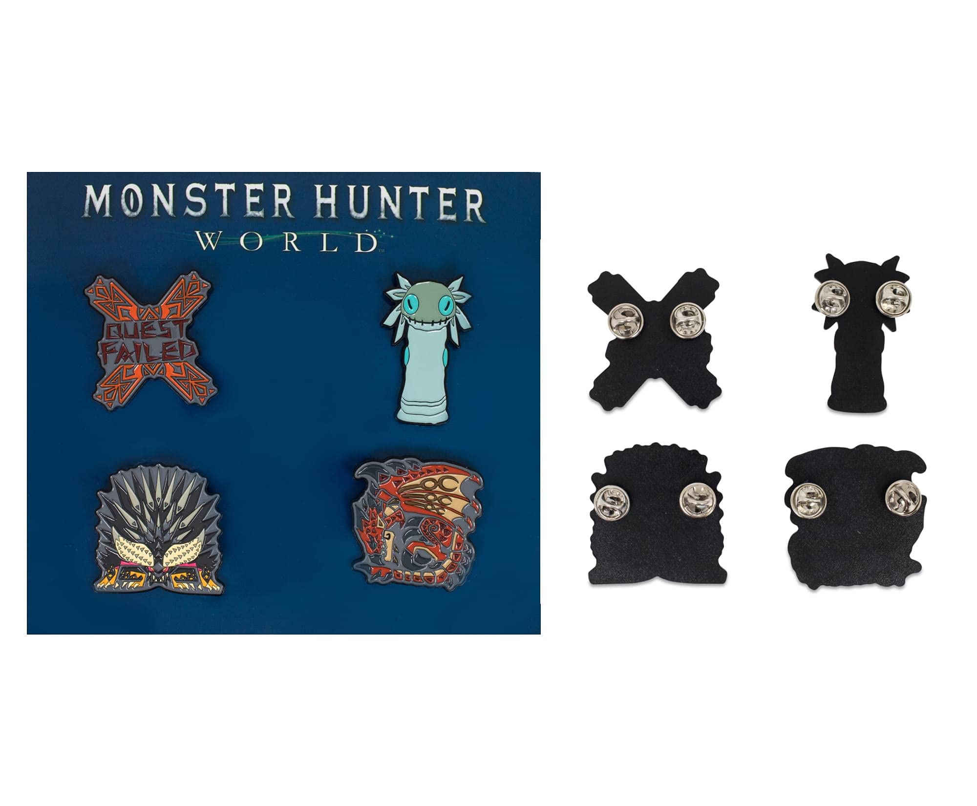 Foto 3 pulgar | Set De Alfileres Esmaltados Monster Hunter: World Nergigante Rathalos X4 - Venta Internacional.