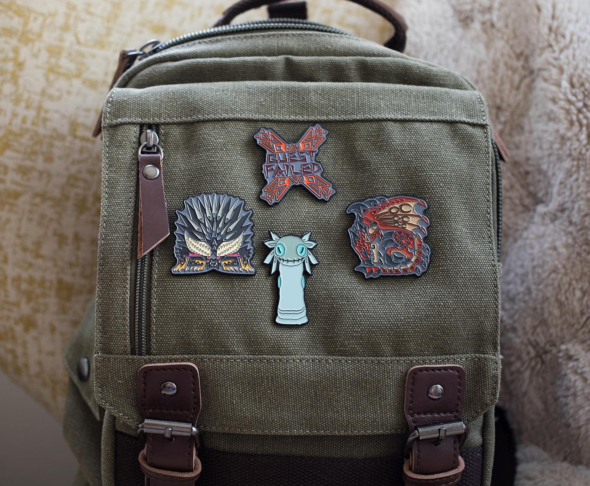Foto 6 pulgar | Set De Alfileres Esmaltados Monster Hunter: World Nergigante Rathalos X4 - Venta Internacional.