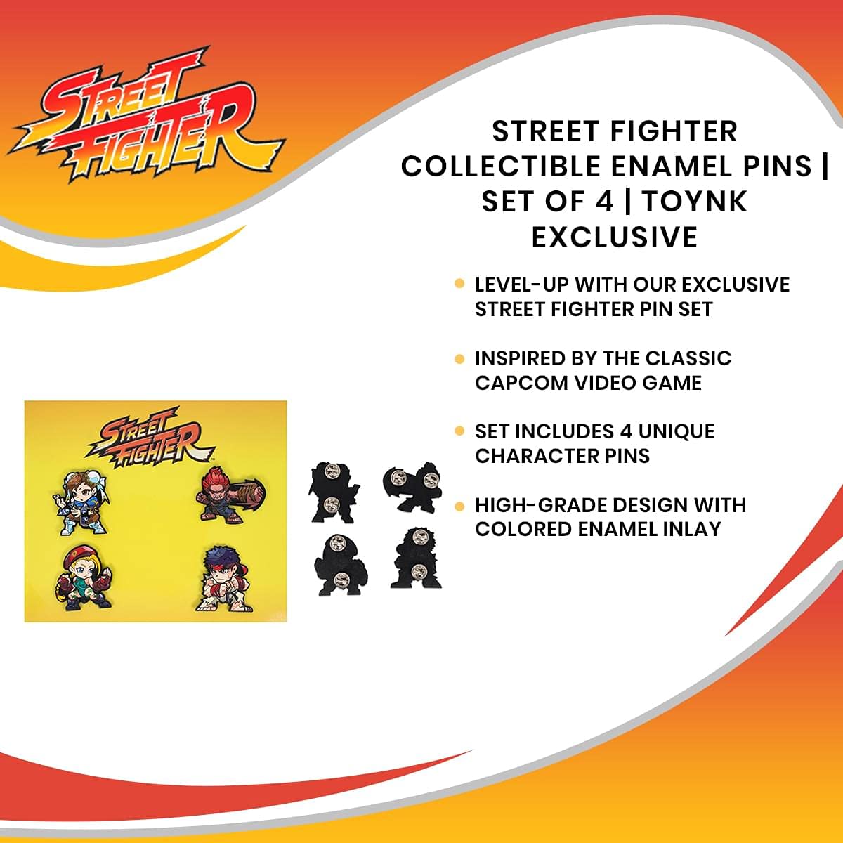 Foto 7 | Set De Alfileres Esmaltados Con Los Personajes De Street Fighter 4, Oficial De Capcom - Venta Internacional.
