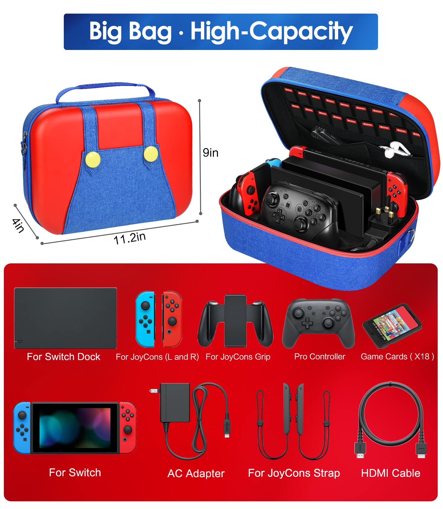 Foto 8 pulgar | Funda De Transporte Ivoler Para Nintendo Switch/switch Oled - Venta Internacional.