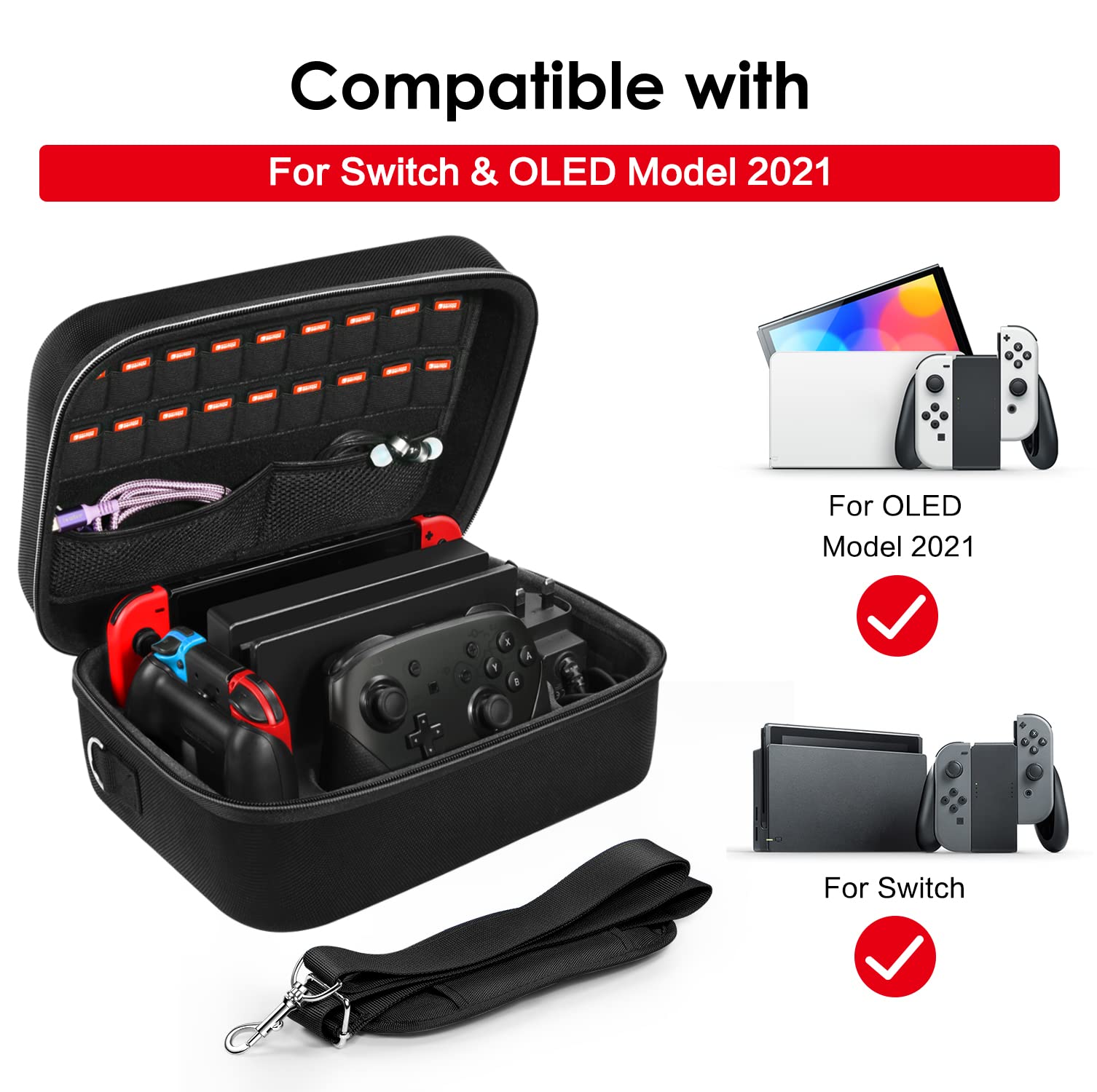 Foto 3 pulgar | Funda De Transporte Ivoler Para Nintendo Switch Oled Negra - Venta Internacional.