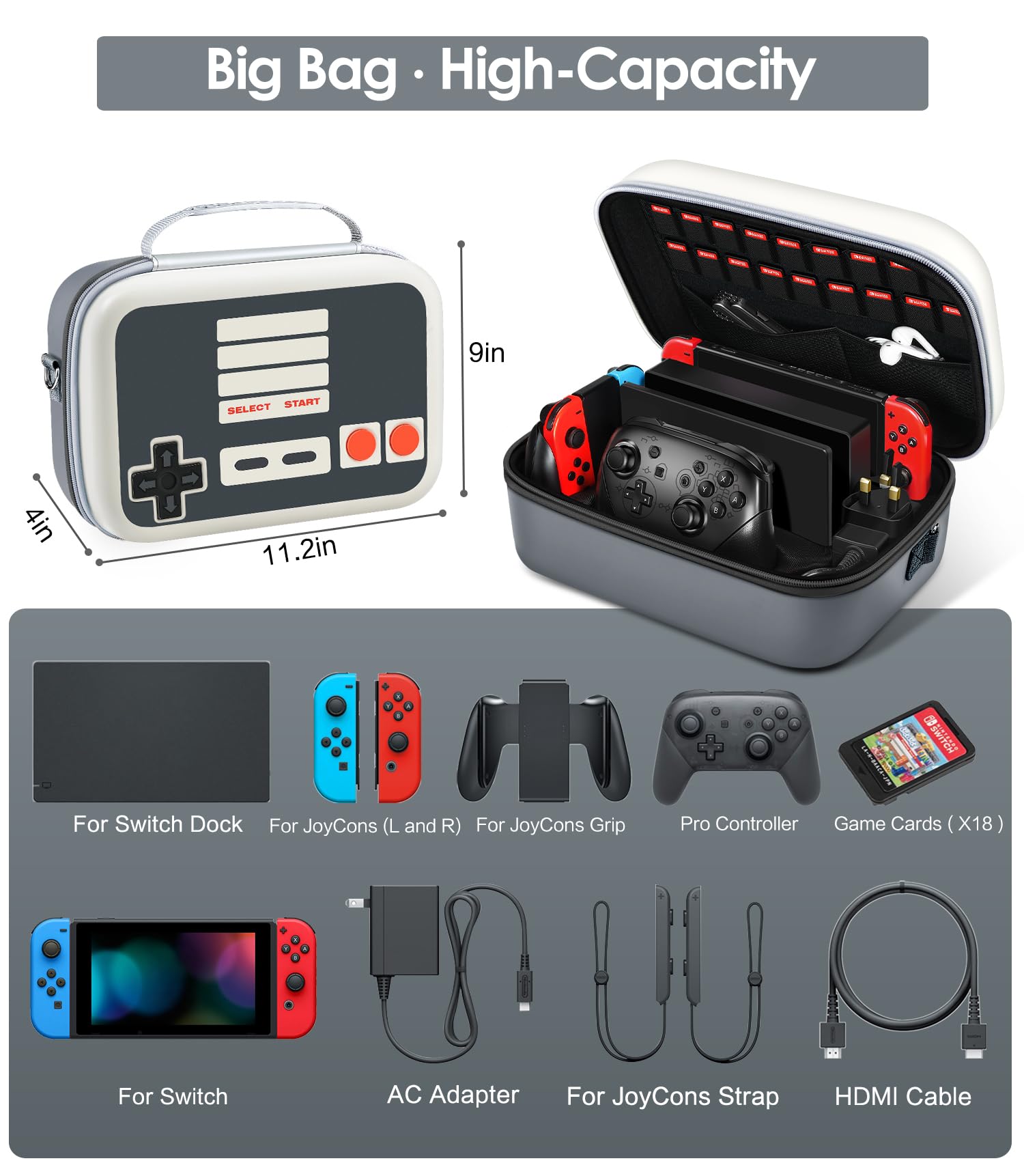 Foto 8 pulgar | Funda De Transporte Para Nintendo Switch Ivoler Retroshell - Venta Internacional.