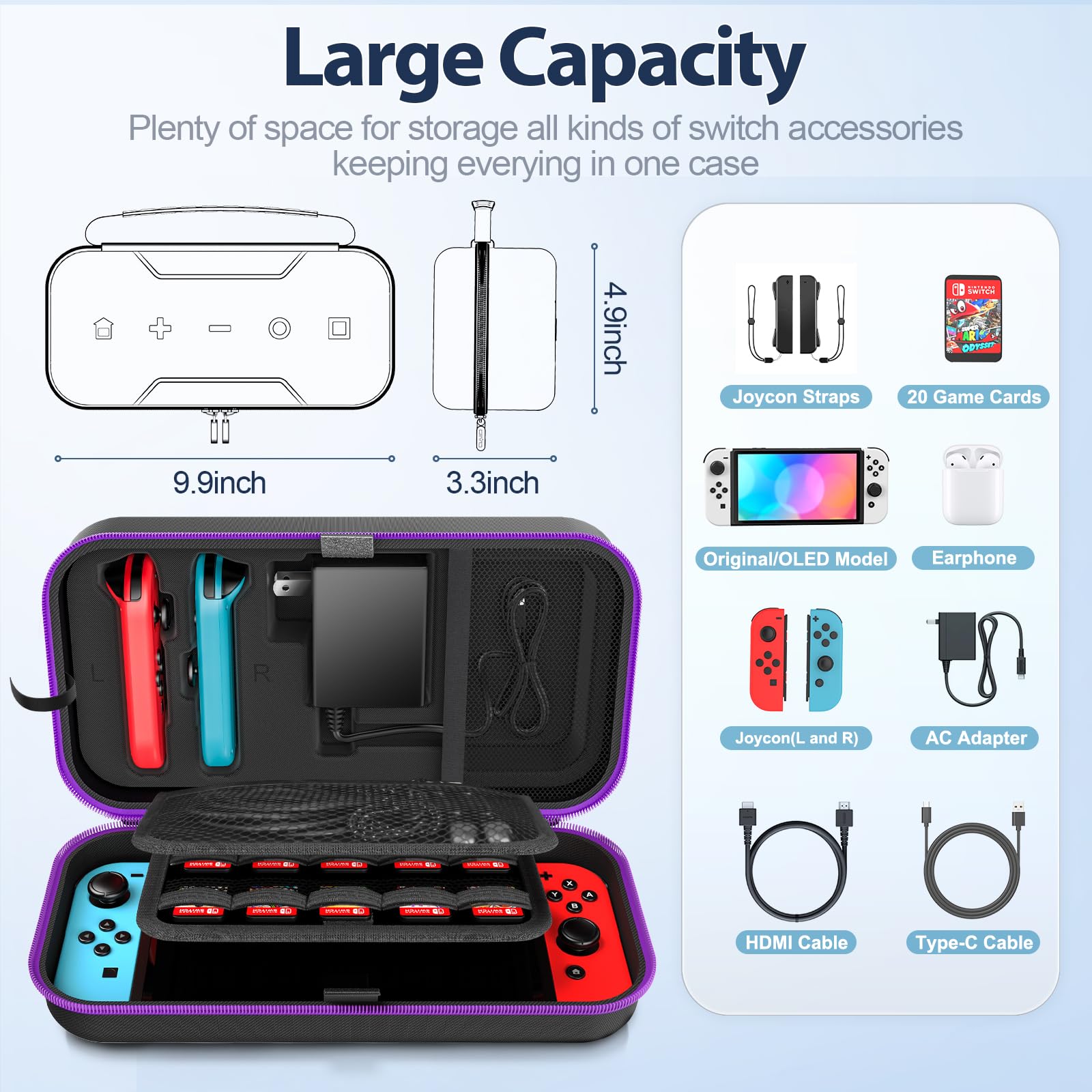 Foto 3 pulgar | Funda De Transporte Oivo Switch Oled Compatible Con Nintendo - Venta Internacional.