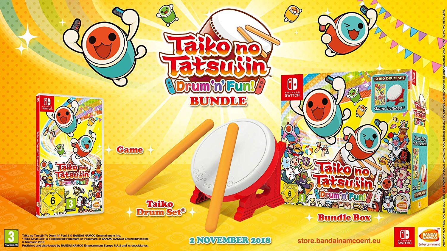 Foto 1 | Nintendo Switch Taiko No Tatsujin ¡batería Y Diversión! ¡paquete! - Venta Internacional.