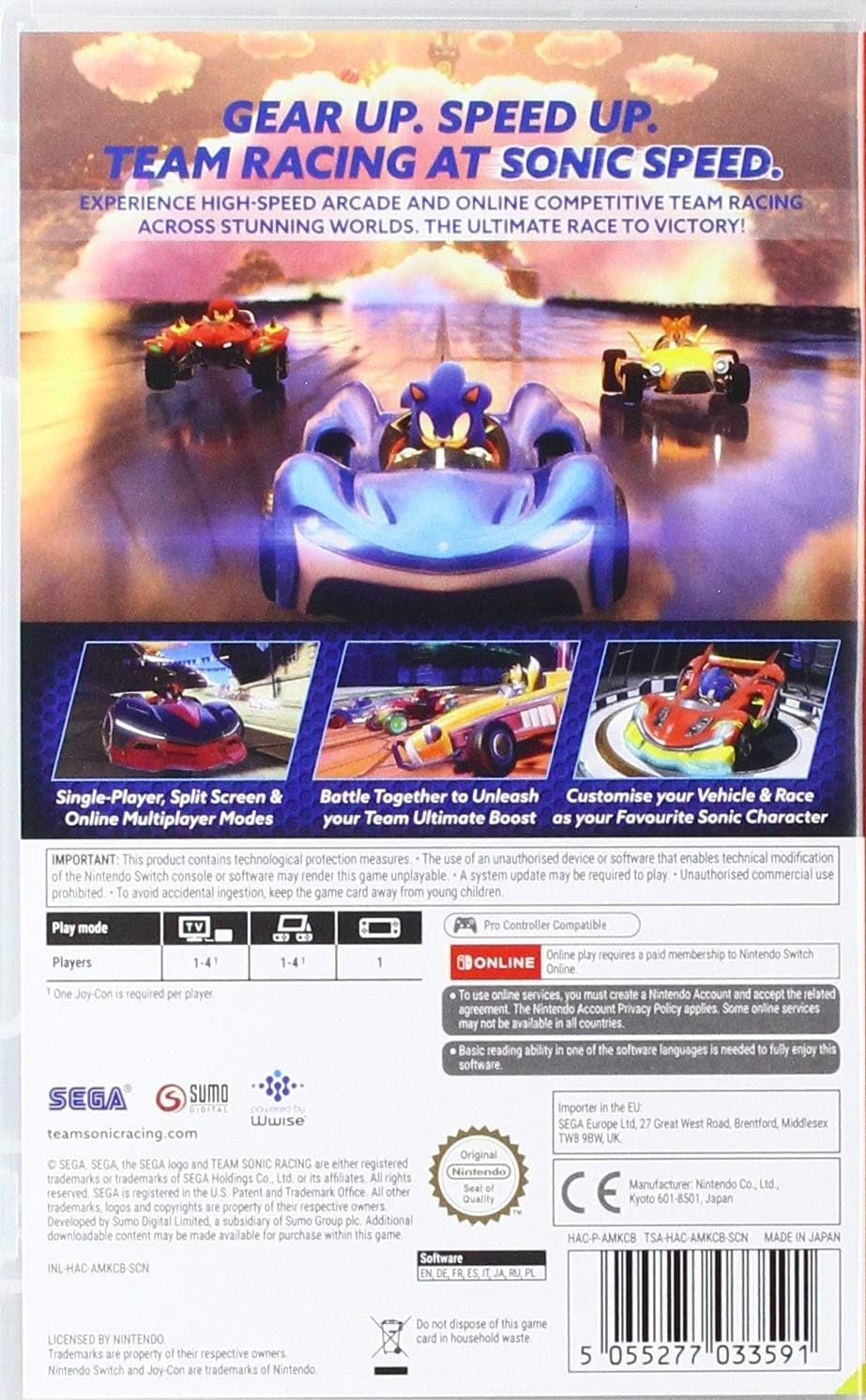 Foto 3 pulgar | Videojuego Sega Team Sonic Racing Nintendo Switch - Venta Internacional.