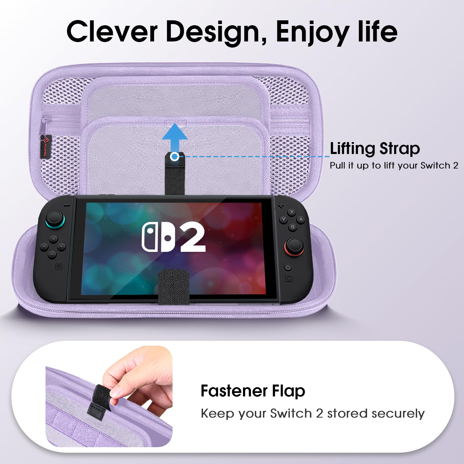 Foto 6 pulgar | Funda De Transporte Fintie Para Nintendo Switch 2 (2025) Lilac Purple - Venta Internacional.