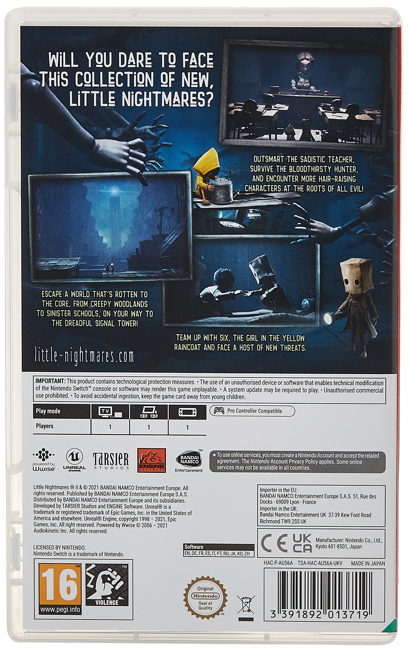 Foto 3 pulgar | Videojuego Bandai Namco Little Nightmares 2 Nintendo Switch - Venta Internacional.