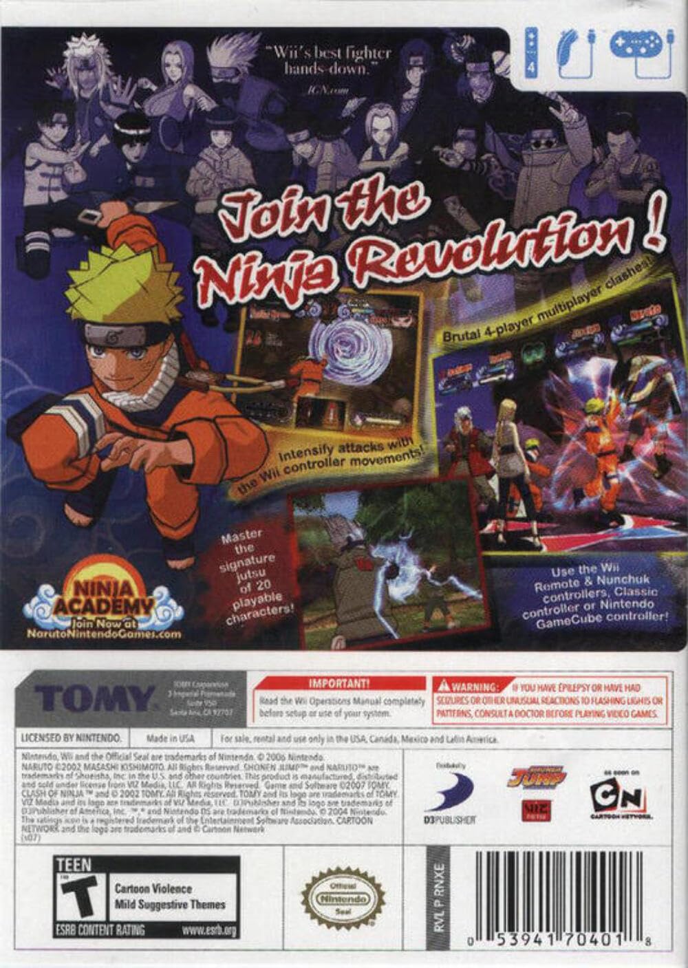 Foto 3 pulgar | Videojuego Bandai Namco Naruto: Clash Of Ninja Revolution - Nintendo Wii - Venta Internacional.