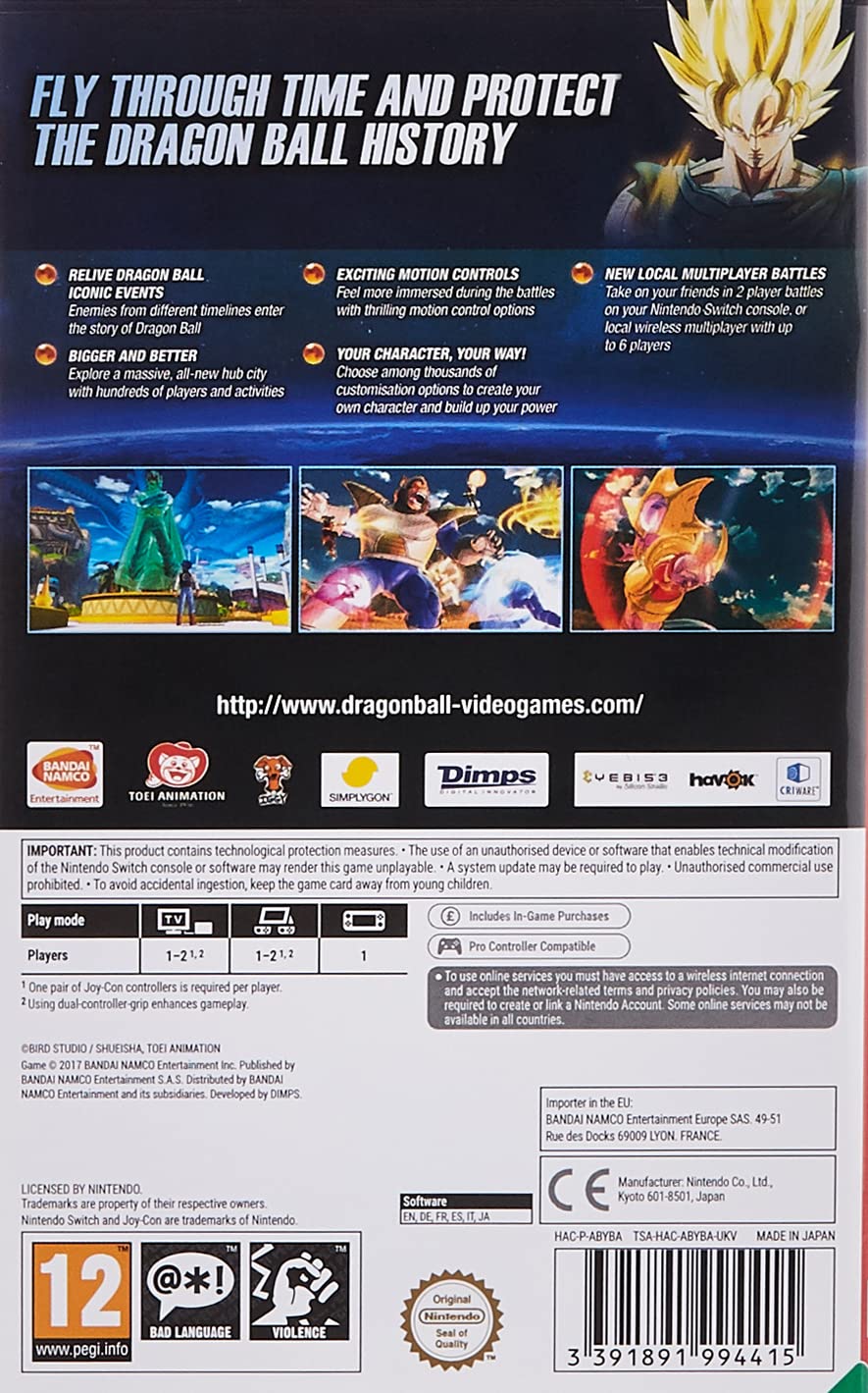 Foto 3 pulgar | Videojuego Bandai Namco Dragon Ball Xenoverse 2 Nintendo Switch - Venta Internacional.