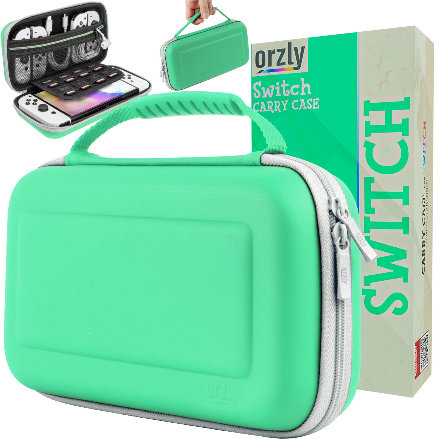 Foto 2 pulgar | Funda Para Nintendo Switch Con Temática De Orzly Animal Crossing, Color Verde Y Blanco - Venta Internacional.