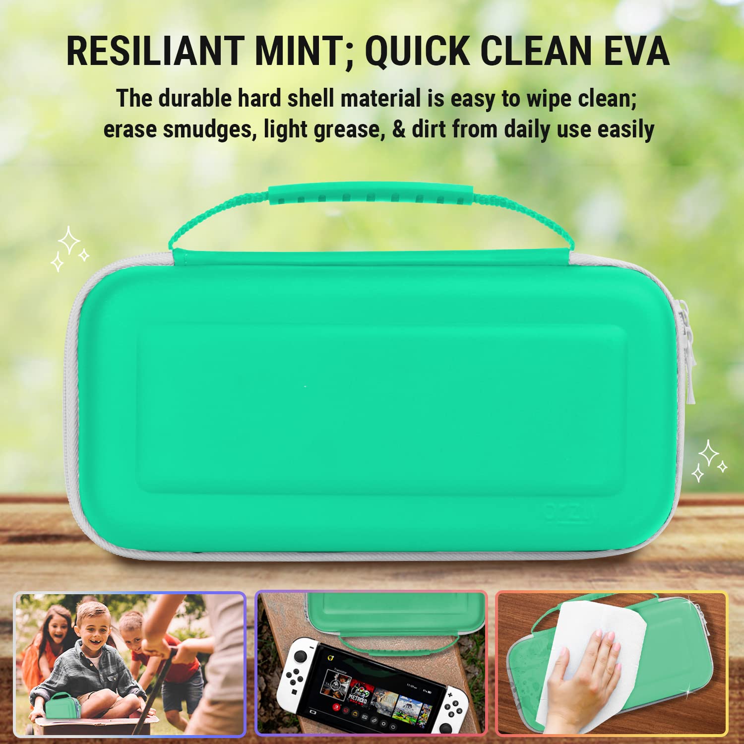 Foto 5 pulgar | Funda Para Nintendo Switch Con Temática De Orzly Animal Crossing, Color Verde Y Blanco - Venta Internacional.