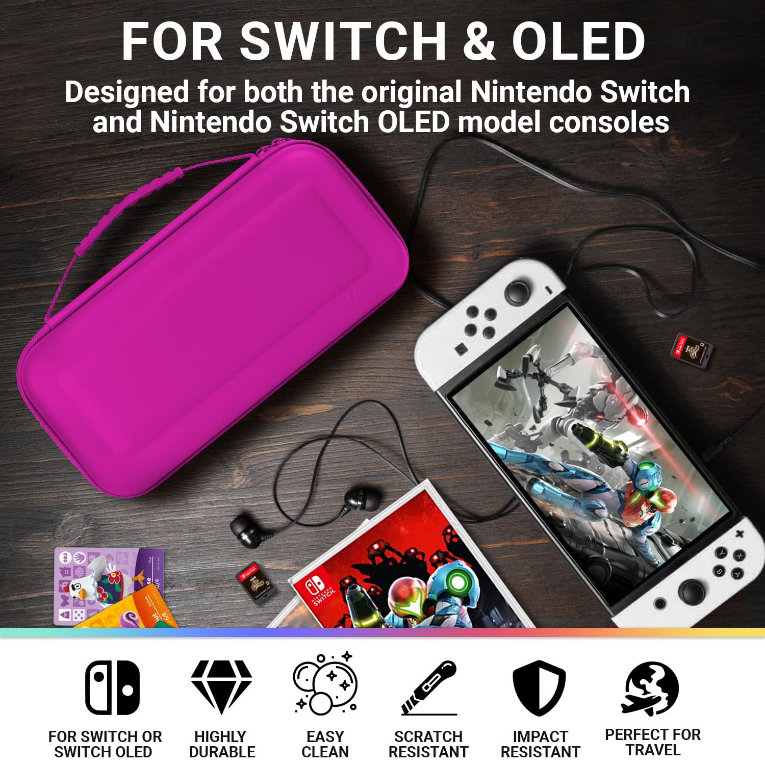 Foto 4 pulgar | Funda De Transporte Orzly Compatible Con Nintendo Switch Oled Rosa - Venta Internacional.