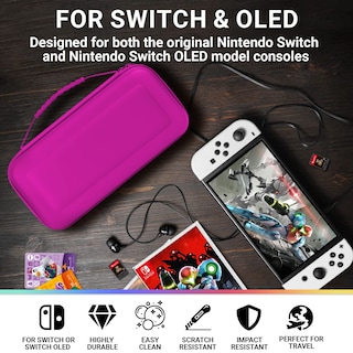 Foto 3 | Funda De Transporte Orzly Compatible Con Nintendo Switch Oled Rosa - Venta Internacional.