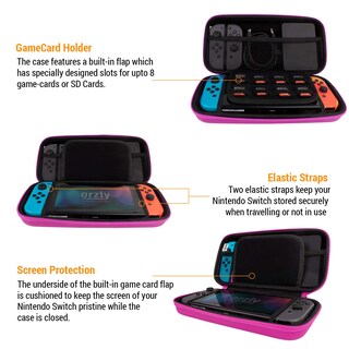 Foto 4 | Funda De Transporte Orzly Compatible Con Nintendo Switch Oled Rosa - Venta Internacional.