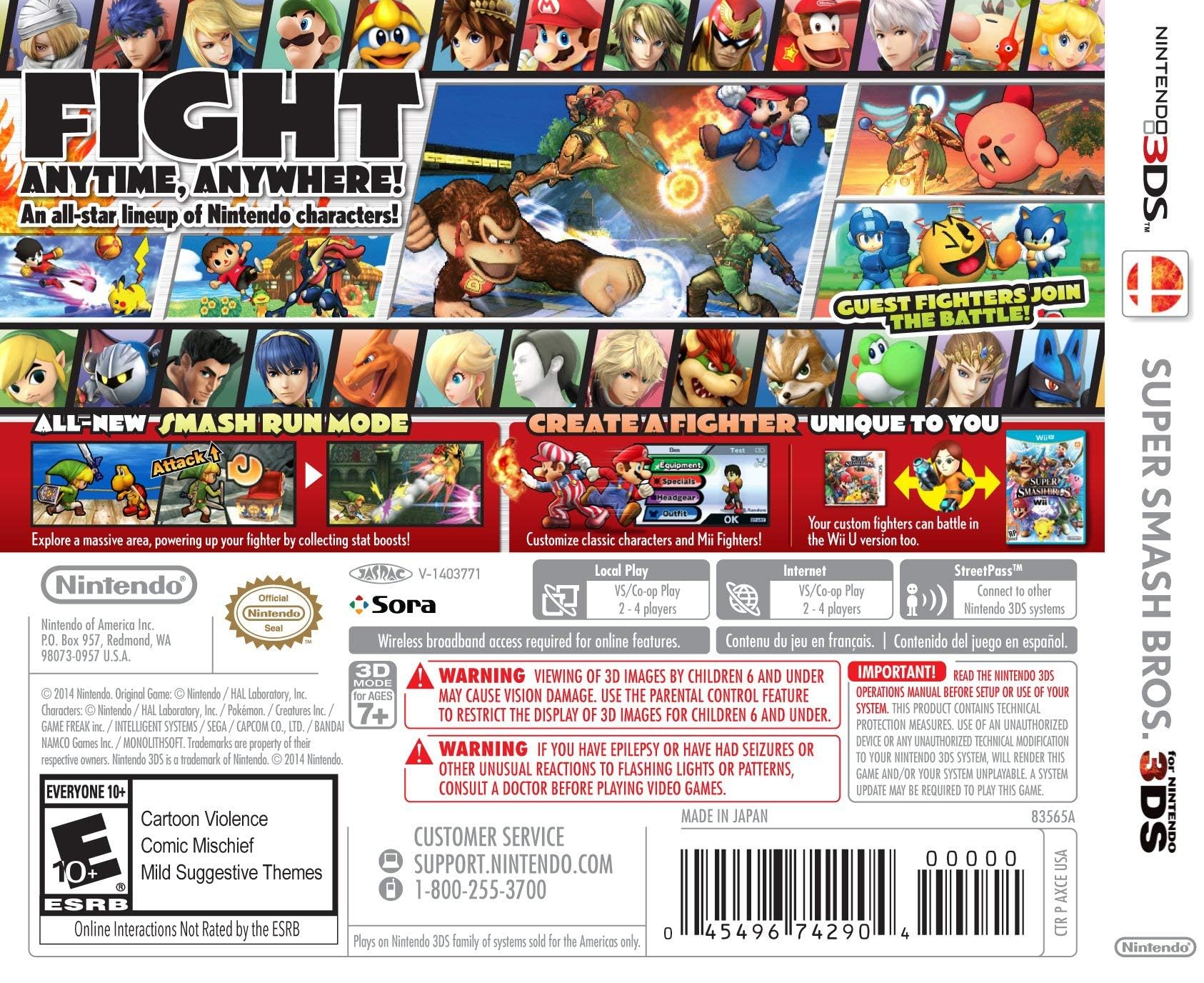 Foto 3 pulgar | Videojuego Nintendo Super Smash Brothers - Nintendo 3ds - Venta Internacional.