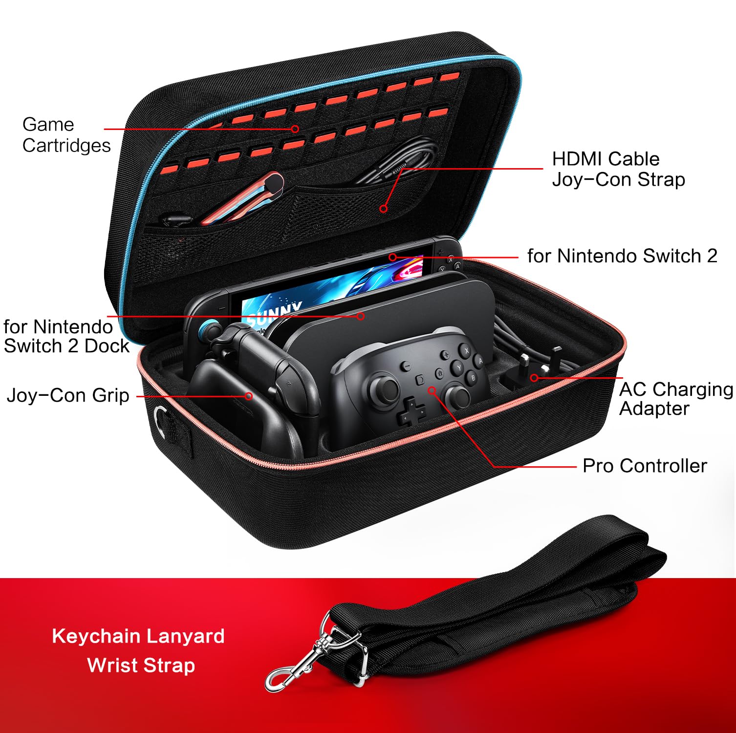 Foto 6 pulgar | Funda De Transporte Ivoler Para Nintendo Switch 2  Color Negro - Venta Internacional.