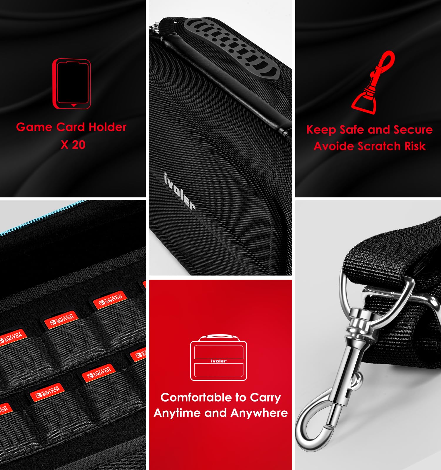 Foto 7 pulgar | Funda De Transporte Ivoler Para Nintendo Switch 2  Color Negro - Venta Internacional.
