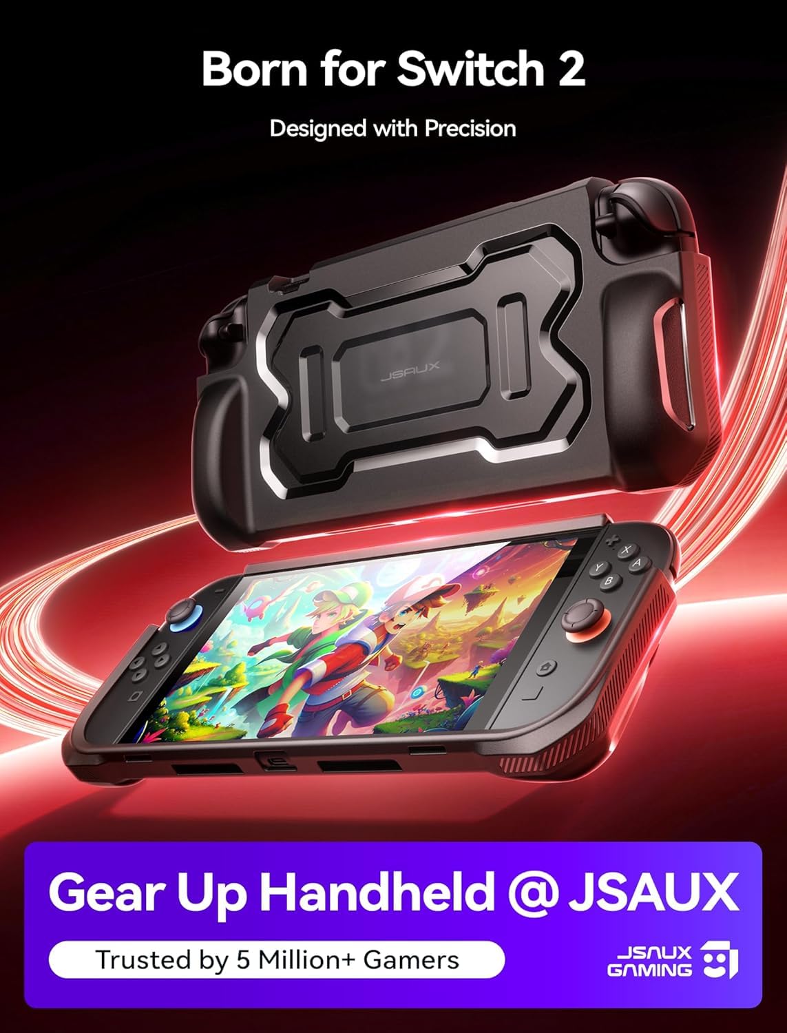 Foto 3 pulgar | Funda Protectora Jsaux Para Nintendo Switch 2 2025 Negra - Venta Internacional.
