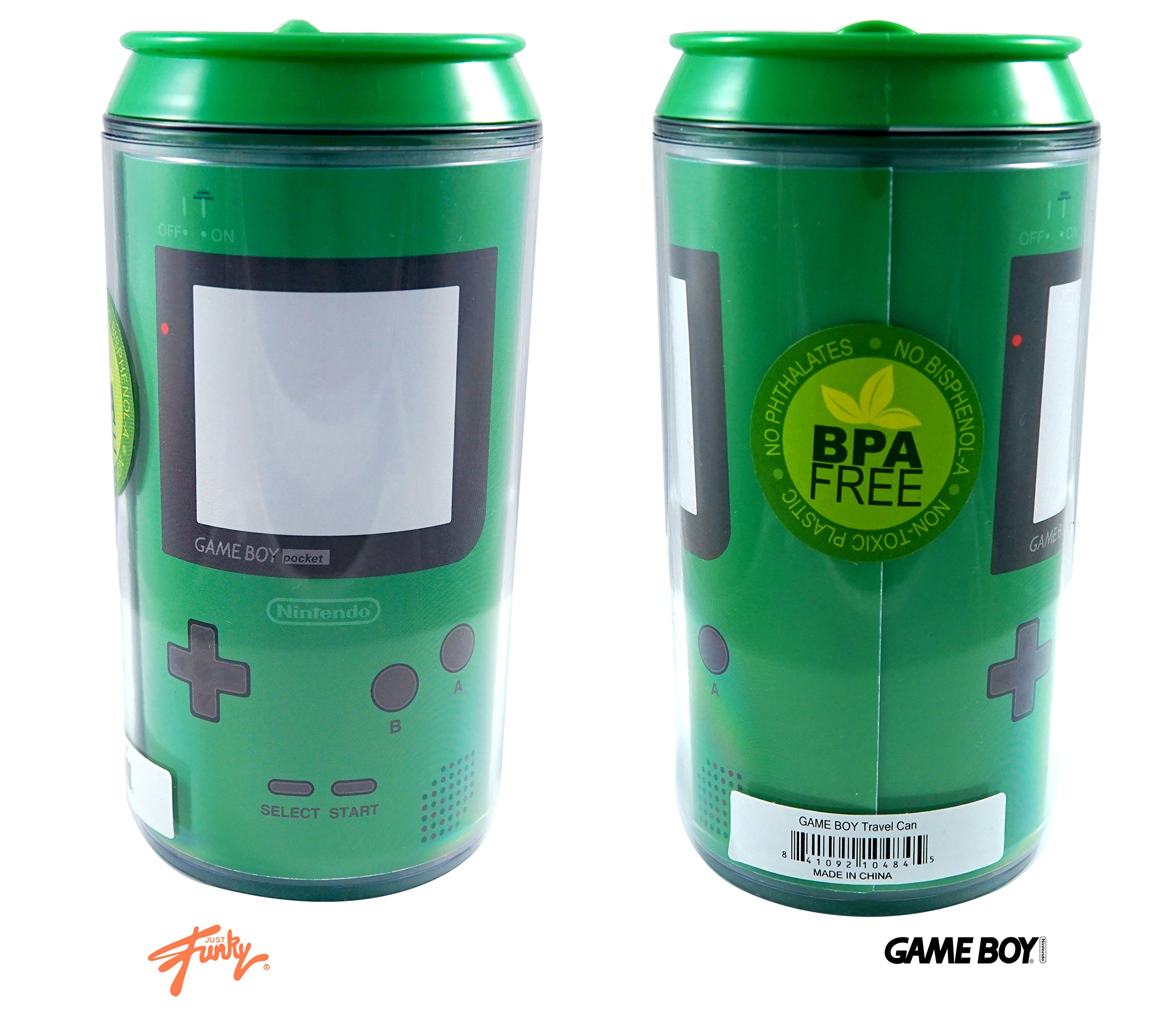 Foto 7 pulgar | Travel Can Just Funky Nintendo Green Game Boy De Plástico  300 Ml - Venta Internacional.