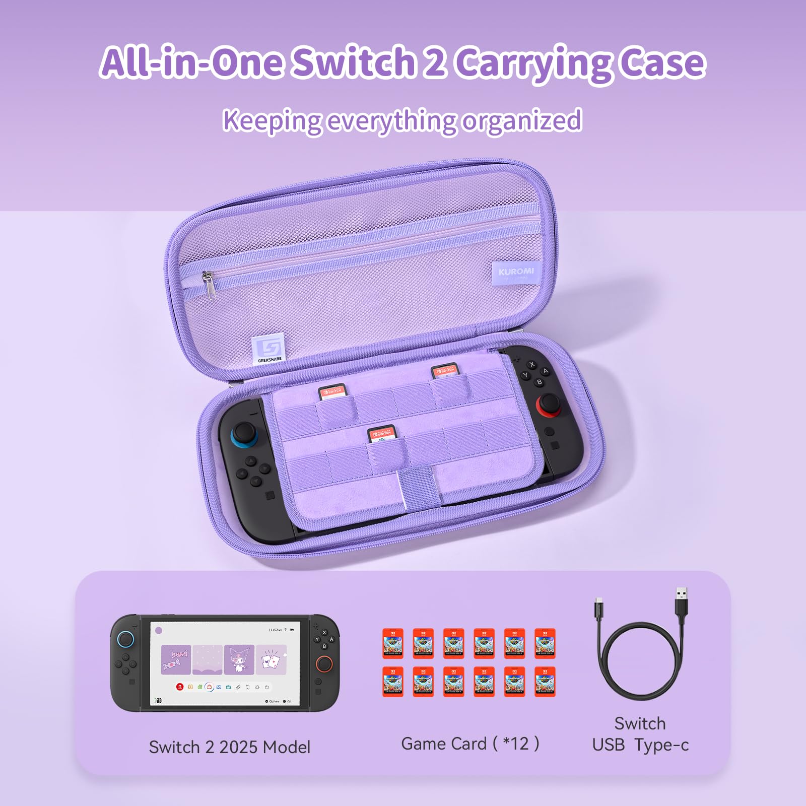 Foto 3 pulgar | Funda De Transporte Kuitmor Slim Para Switch 2 (2025) Con 12 Ranuras - Venta Internacional.
