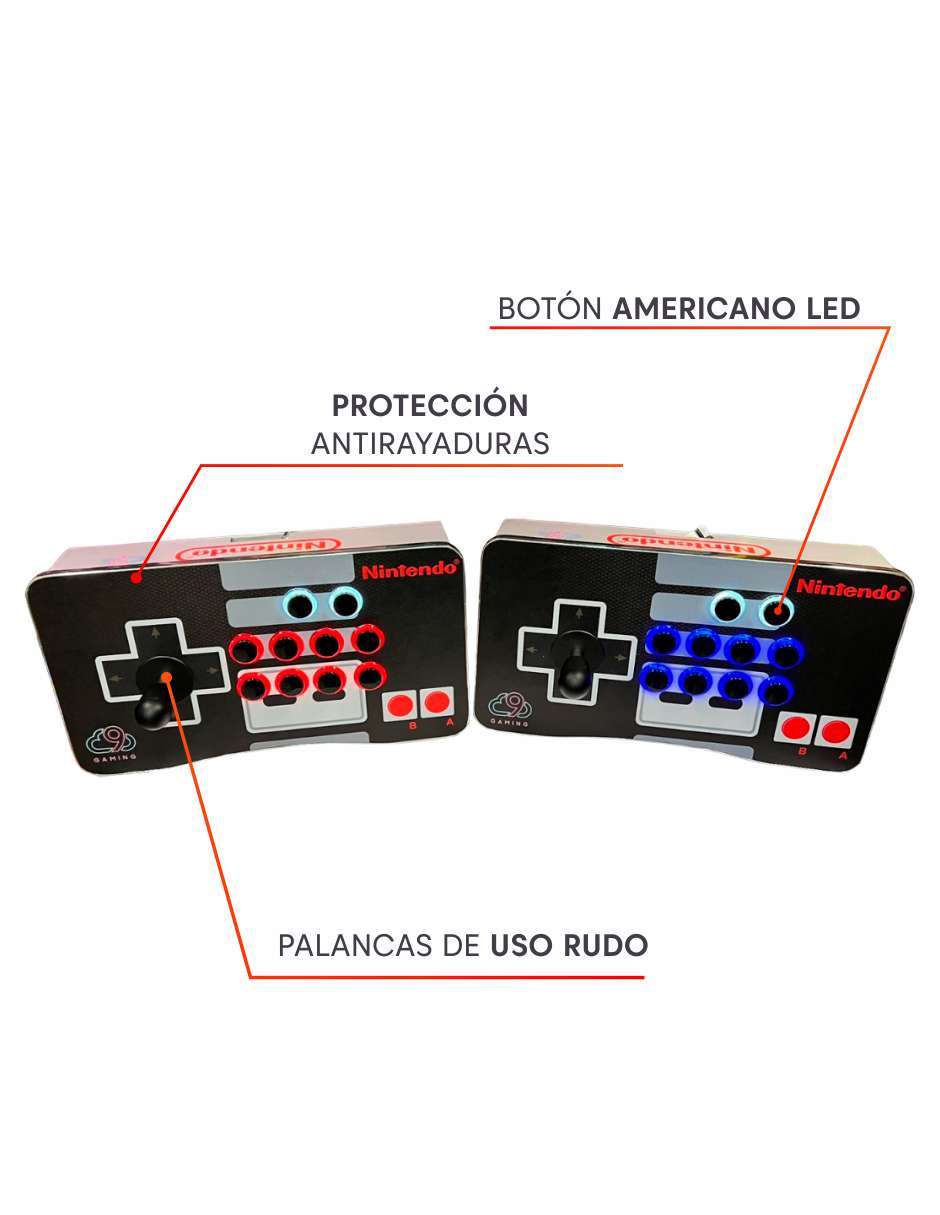 Foto 4 pulgar | Tablero Arcade Pro Full Led - Mandos Individuales Edición Especial Nintendo