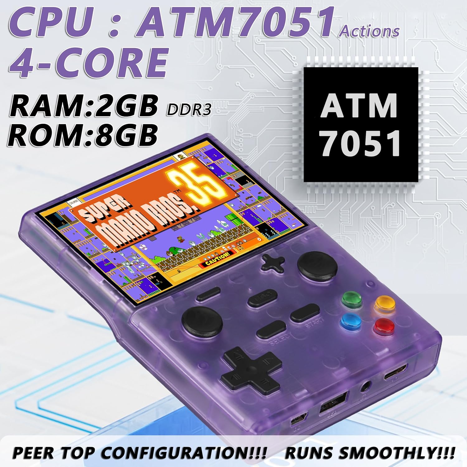 Foto 4 | Consola De Videojuegos Xgb35 De 3.5 Pulgadas Con Tarjeta Tf De 64 Gb, Con Más De 13.000 Juegos Retro