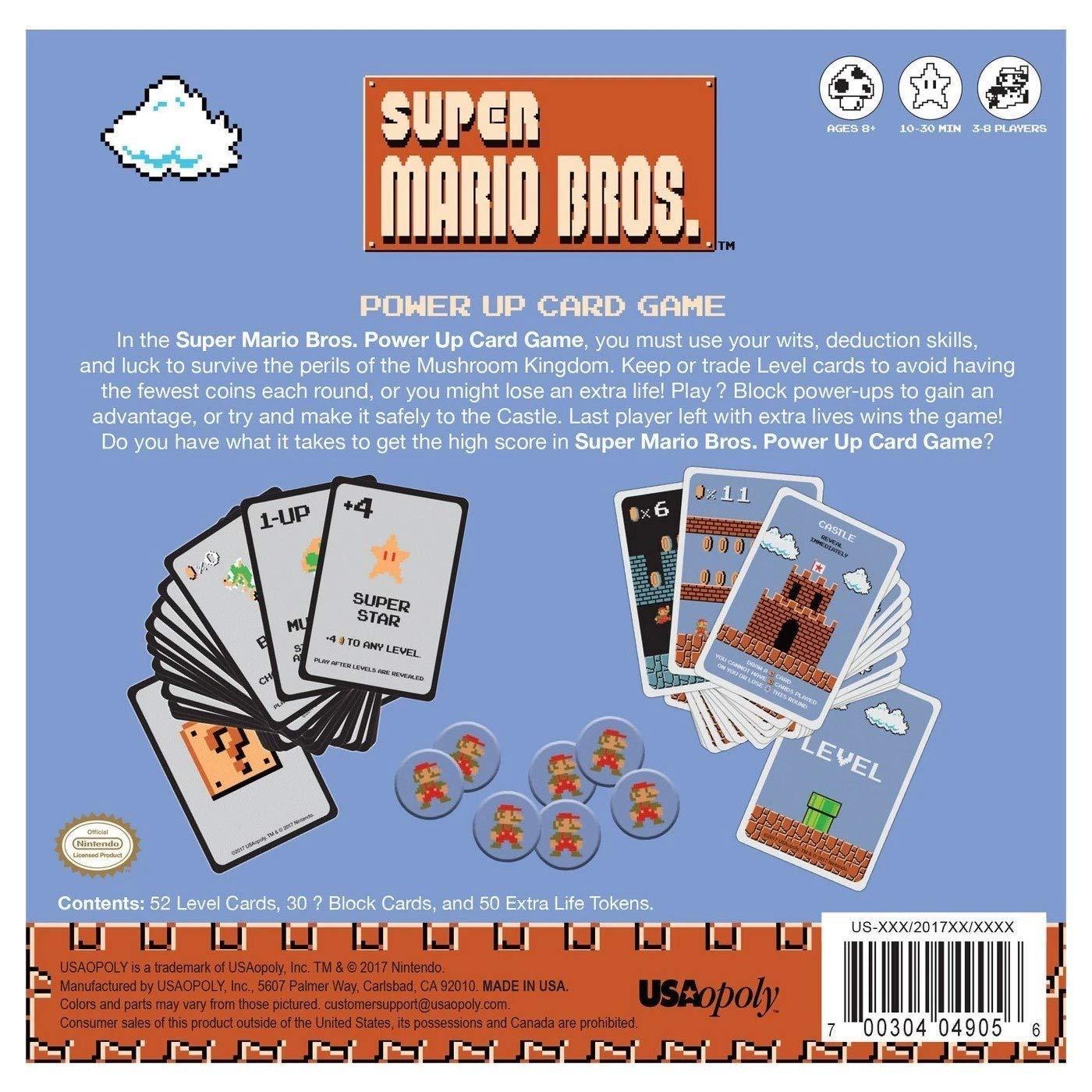 Foto 3 | Juego De Cartas Super Mario Bros Power Up | Nintendo Nes Artwork - Venta Internacional.