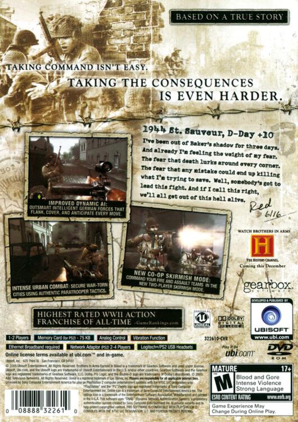 Foto 3 pulgar | Videojuego Playstation 2 Brothers In Arms Earned In Blood - Venta Internacional.