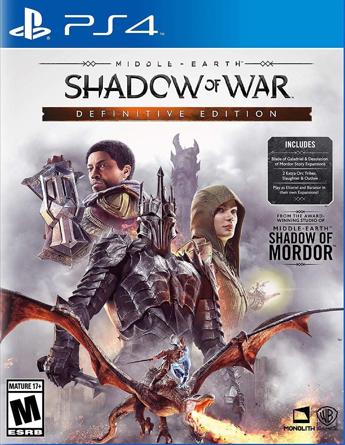 Middle Earth: Shadow Of War Edición Definitiva Completa Playstation 4 $1,991