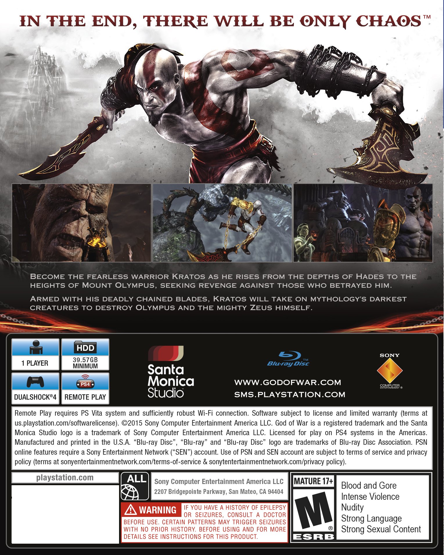 Foto 2 | God Of War 3 Remastered para PlayStation 4 - Venta Internacional