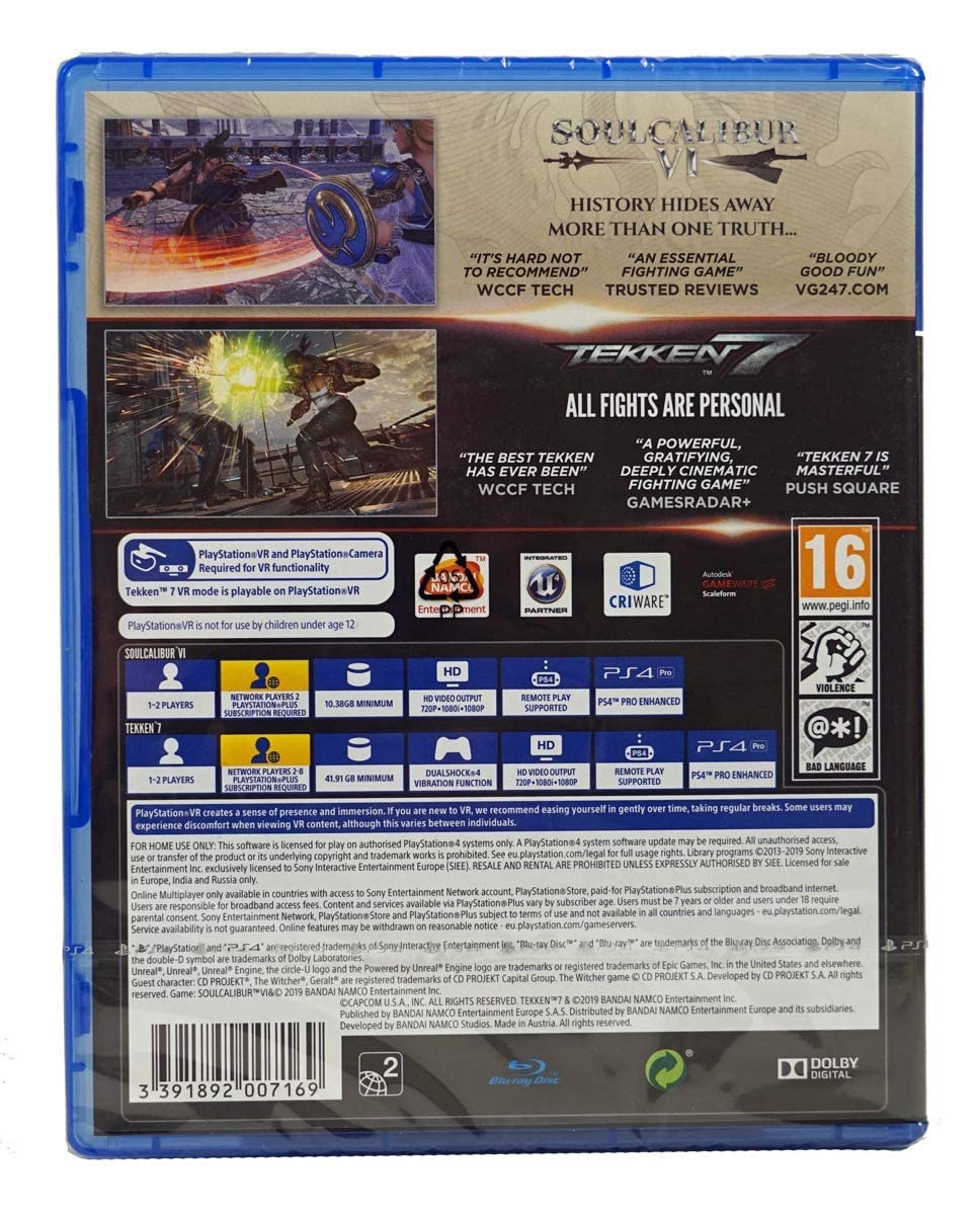 Foto 3 pulgar | Videojuego Ps4 Tekken 7 + Soulcalibur Vi Region Free Pal - Venta Internacional.