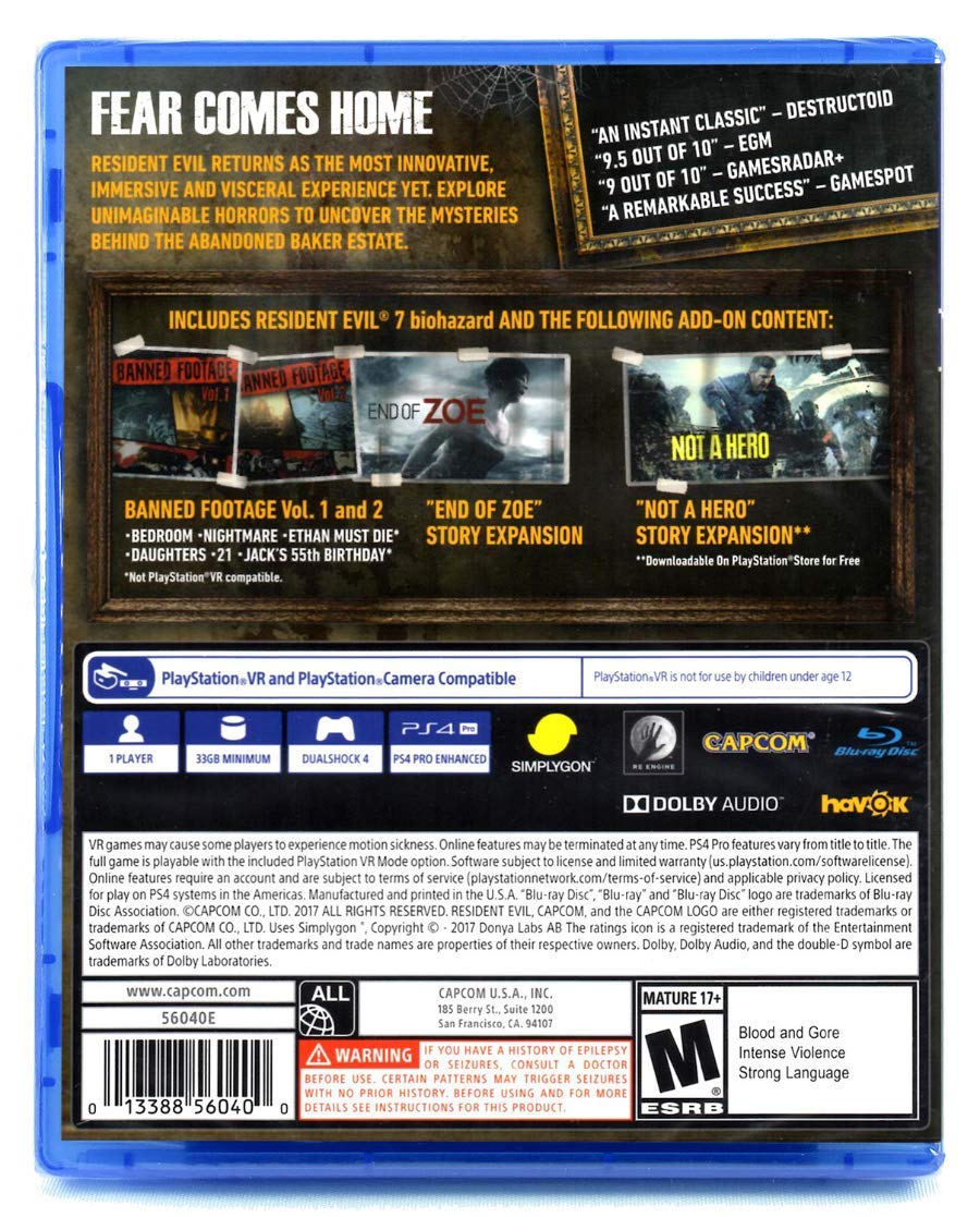 Foto 3 pulgar | Videojuego Capcom Resident Evil 7 Biohazard Gold Edition Ps4 - Venta Internacional.