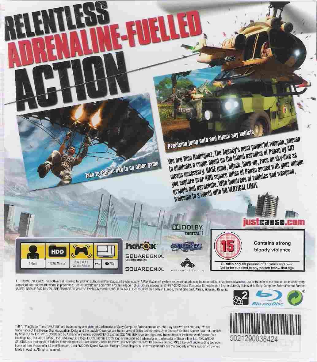 Foto 3 pulgar | Videojuego Playstation Just Cause 2 (ps3) - Venta Internacional.