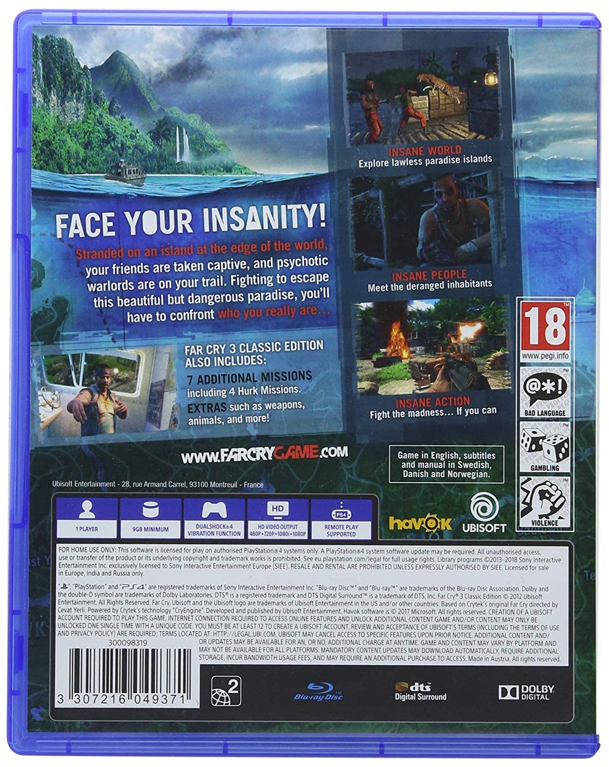 Foto 3 pulgar | Videojuego Ubisoft Far Cry 3 Classic Edition Para Ps4 - Venta Internacional.