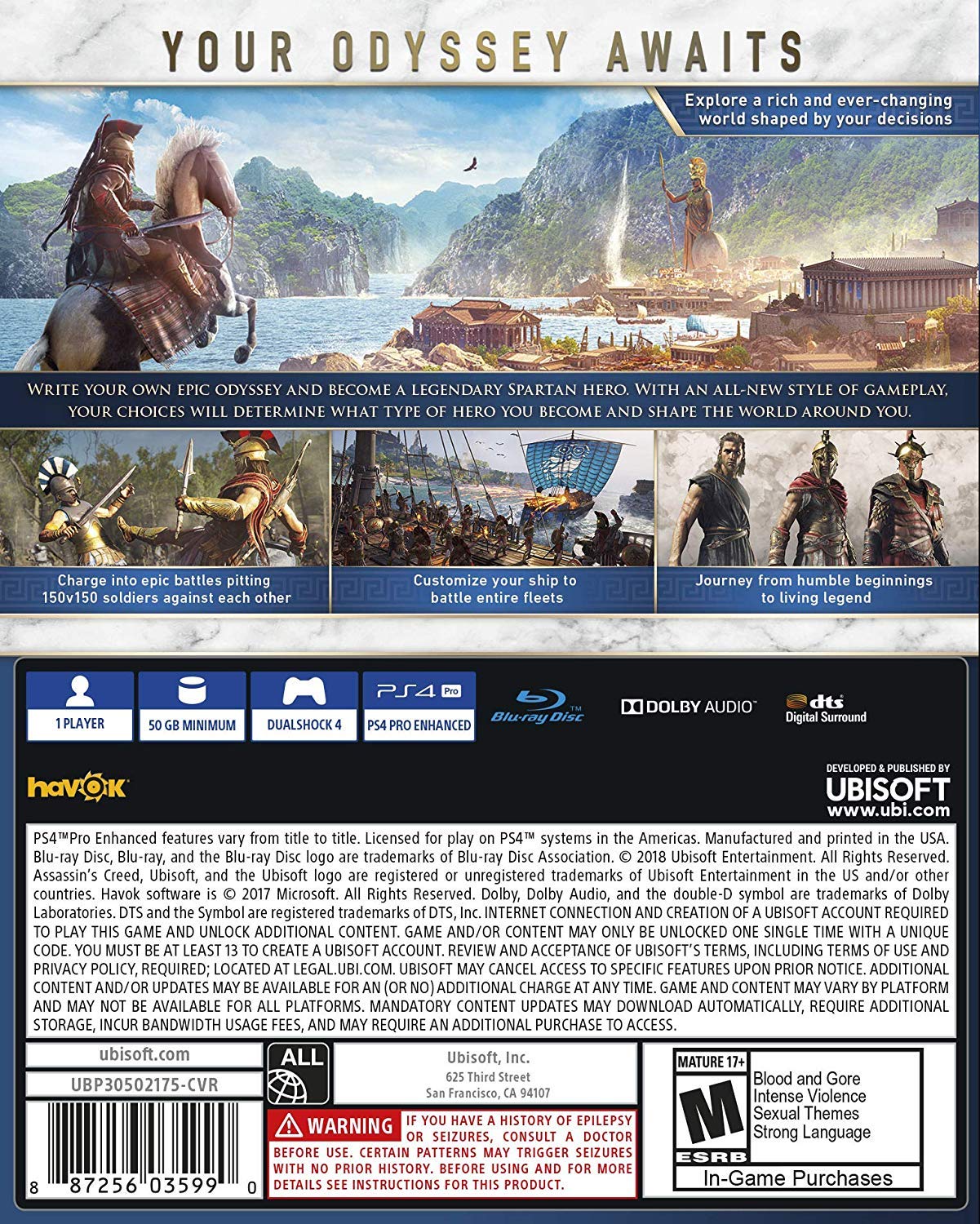 Foto 3 pulgar | Videojuego Ubisoft Assassin's Creed Odyssey Ps4 Standard Ed. - Venta Internacional.