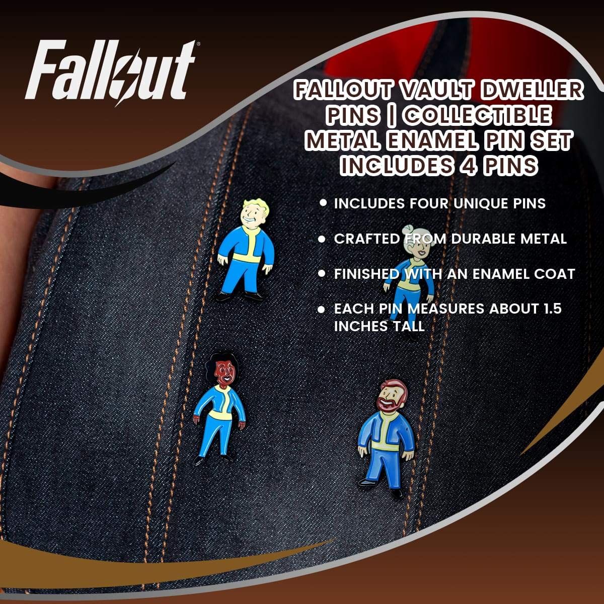 Foto 6 pulgar | Juego De Alfileres De Metal Esmaltado Para Coleccionistas Fallout Vault Dweller 2019 - Venta Internacional.
