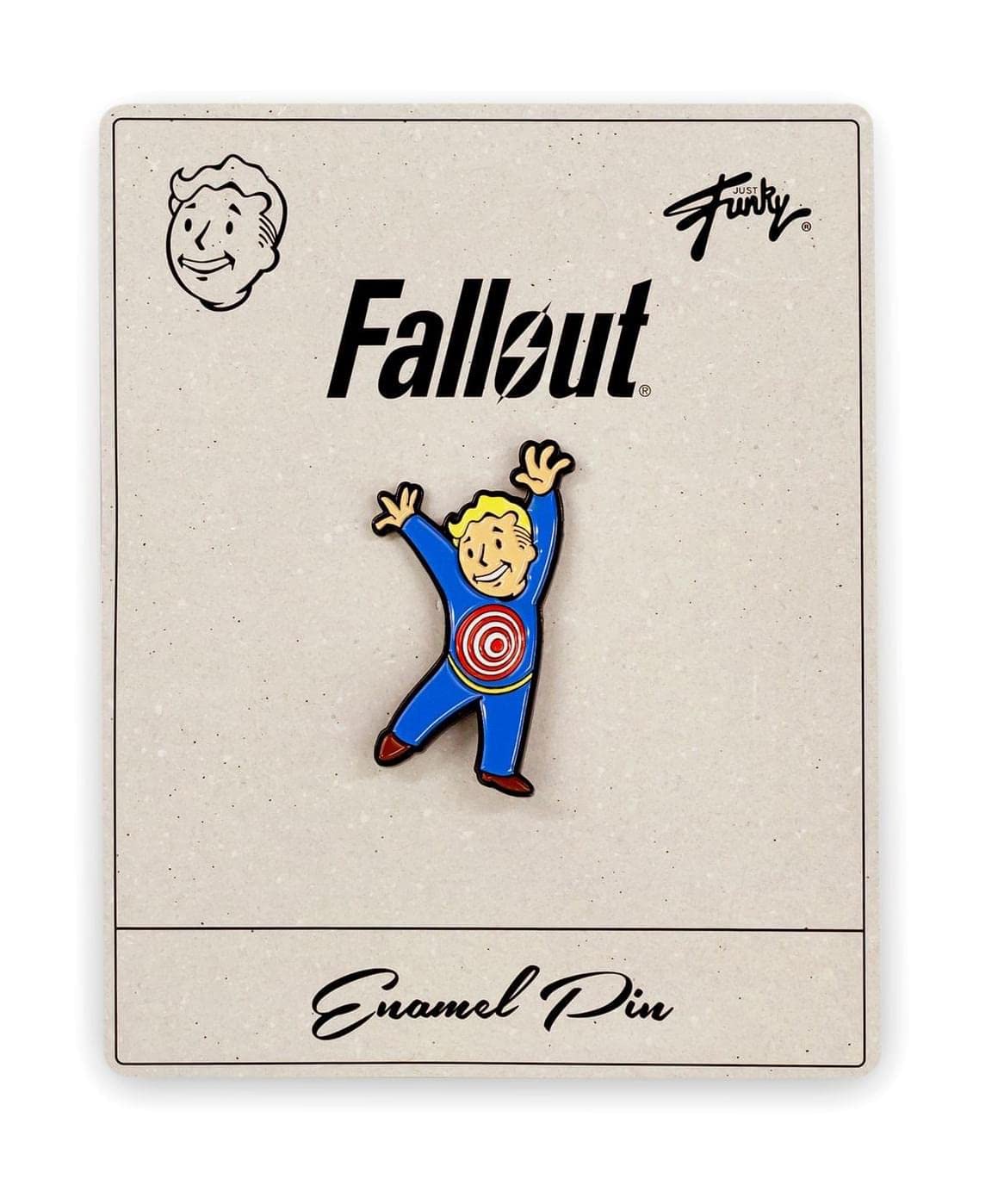 Foto 3 pulgar | Alfiler Esmaltado Just Funky Fallout Vault Boy Moving Target - Venta Internacional.