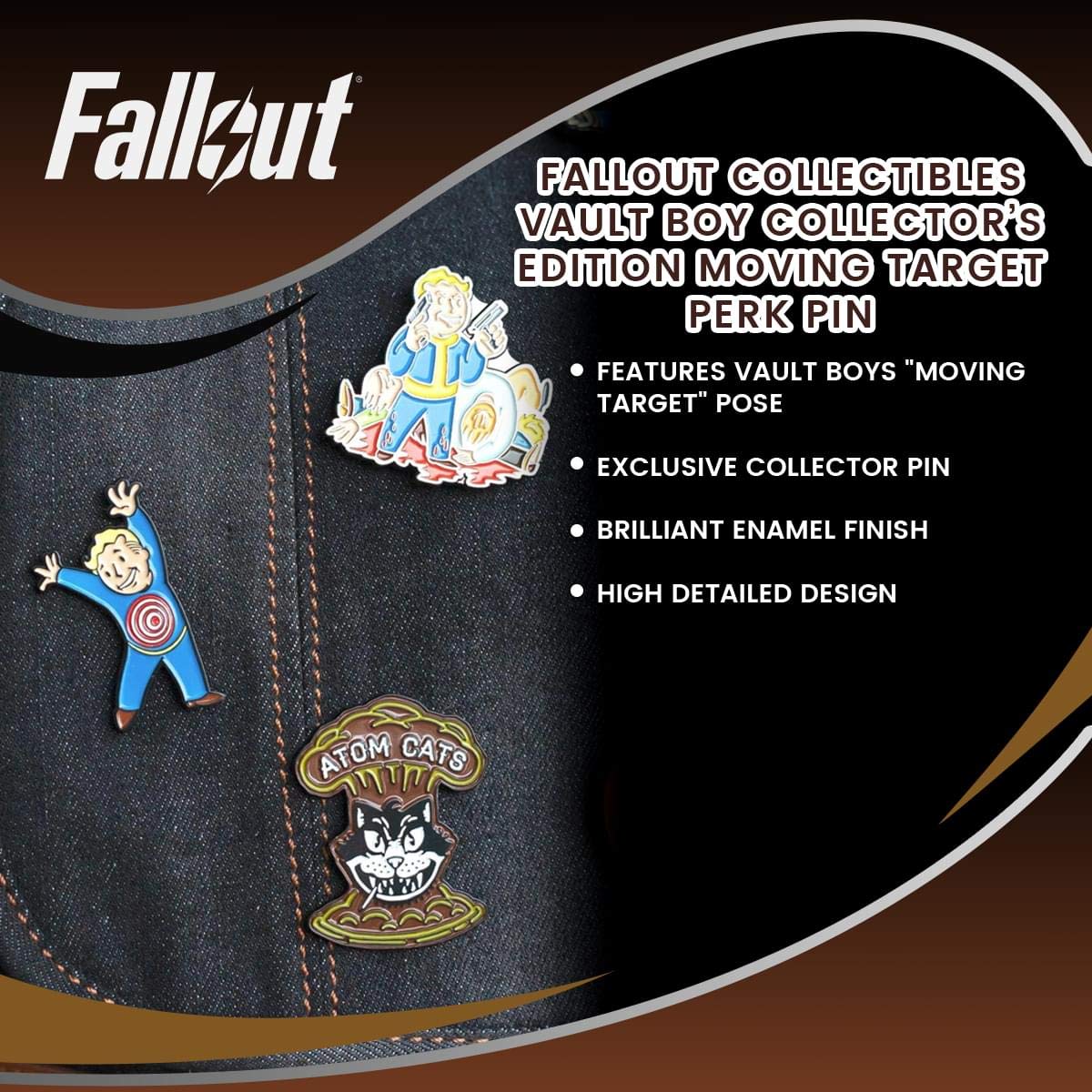 Foto 6 pulgar | Alfiler Esmaltado Just Funky Fallout Vault Boy Moving Target - Venta Internacional.