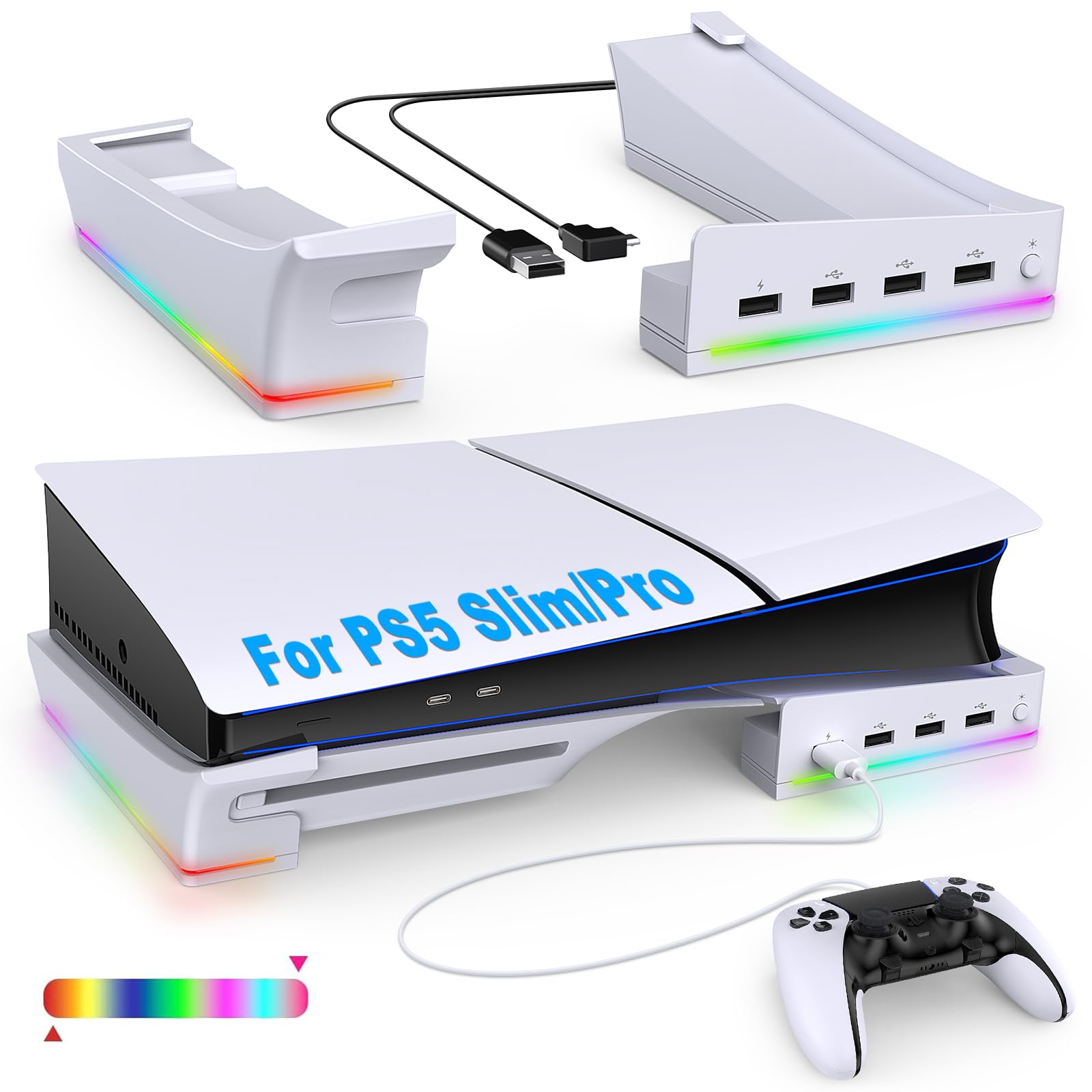 Soporte Con Luz Led Rgb Para Consola Ps5 Slim Pro - Venta Internacional.