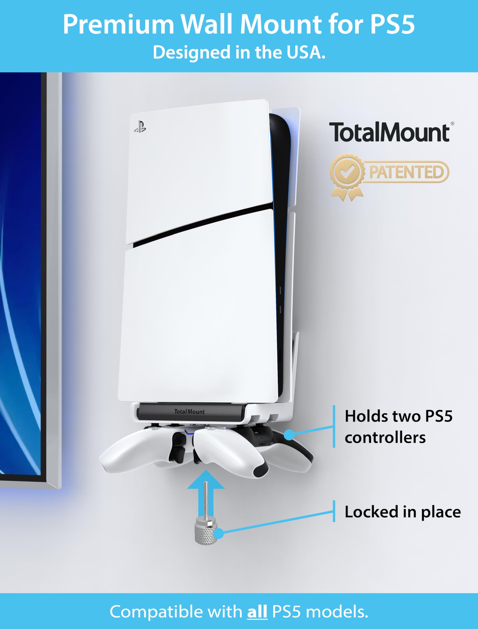 Foto 2 | Soporte De Pared Para Ps5 Totalmount Con Capacidad Para 2 Controladores - Venta Internacional.