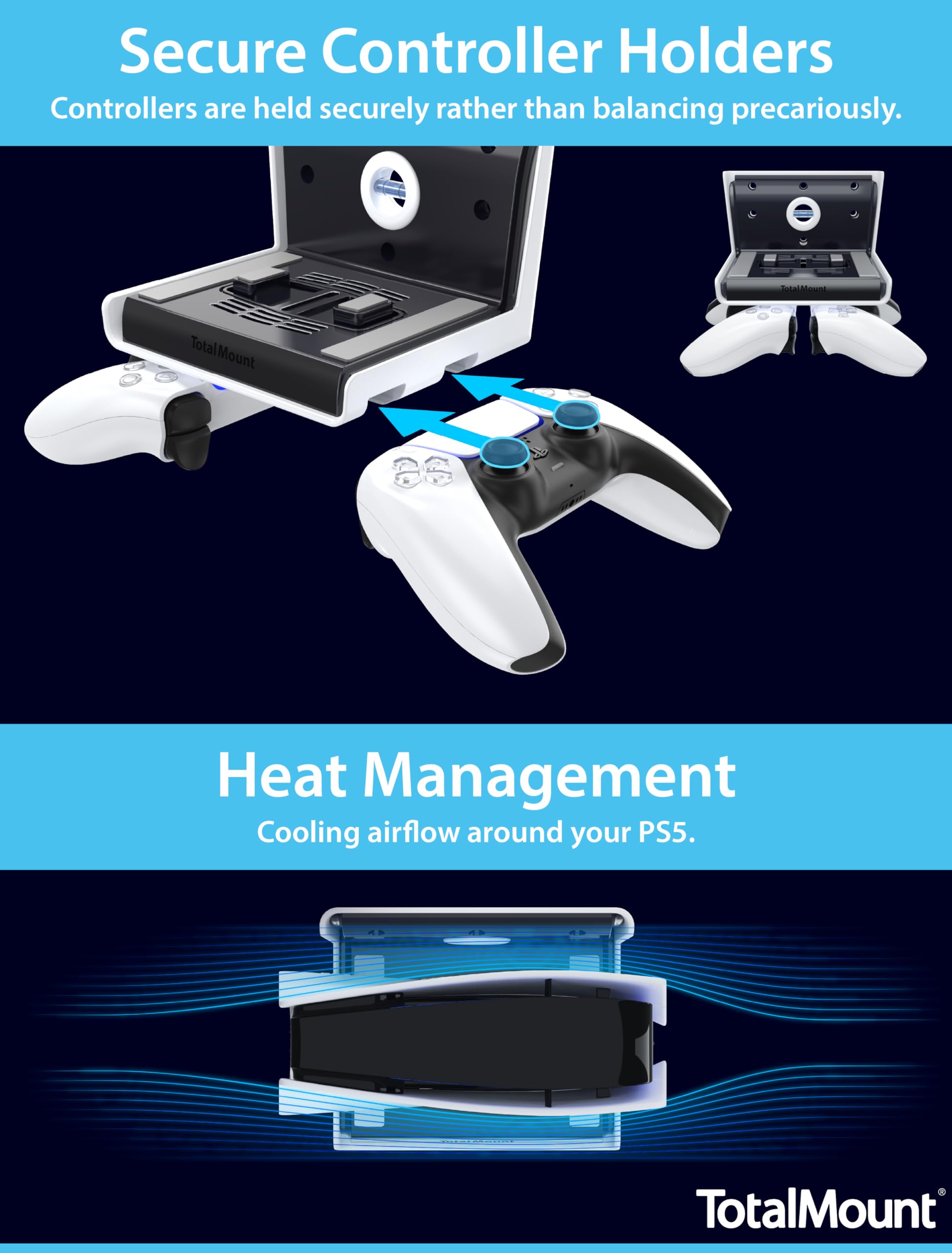 Foto 5 | Soporte De Pared Para Ps5 Totalmount Con Capacidad Para 2 Controladores - Venta Internacional.