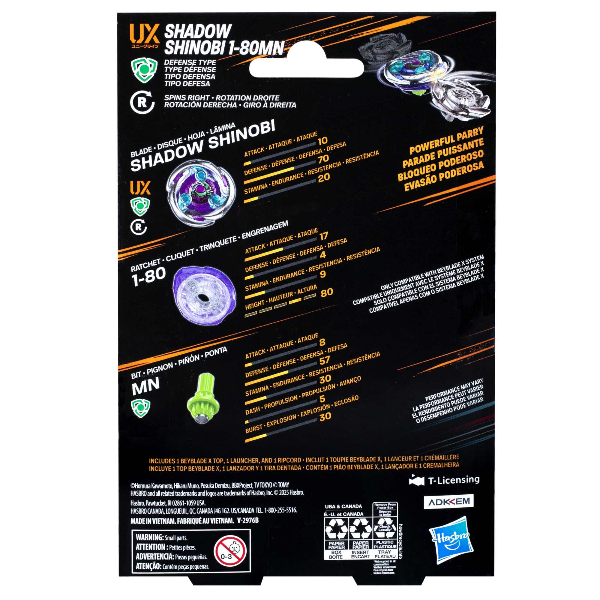 Foto 5 | Paquete De Inicio Beyblade X Shadow Shinobi 1-80 Mn Ux Con Lanzador - Venta Internacional.